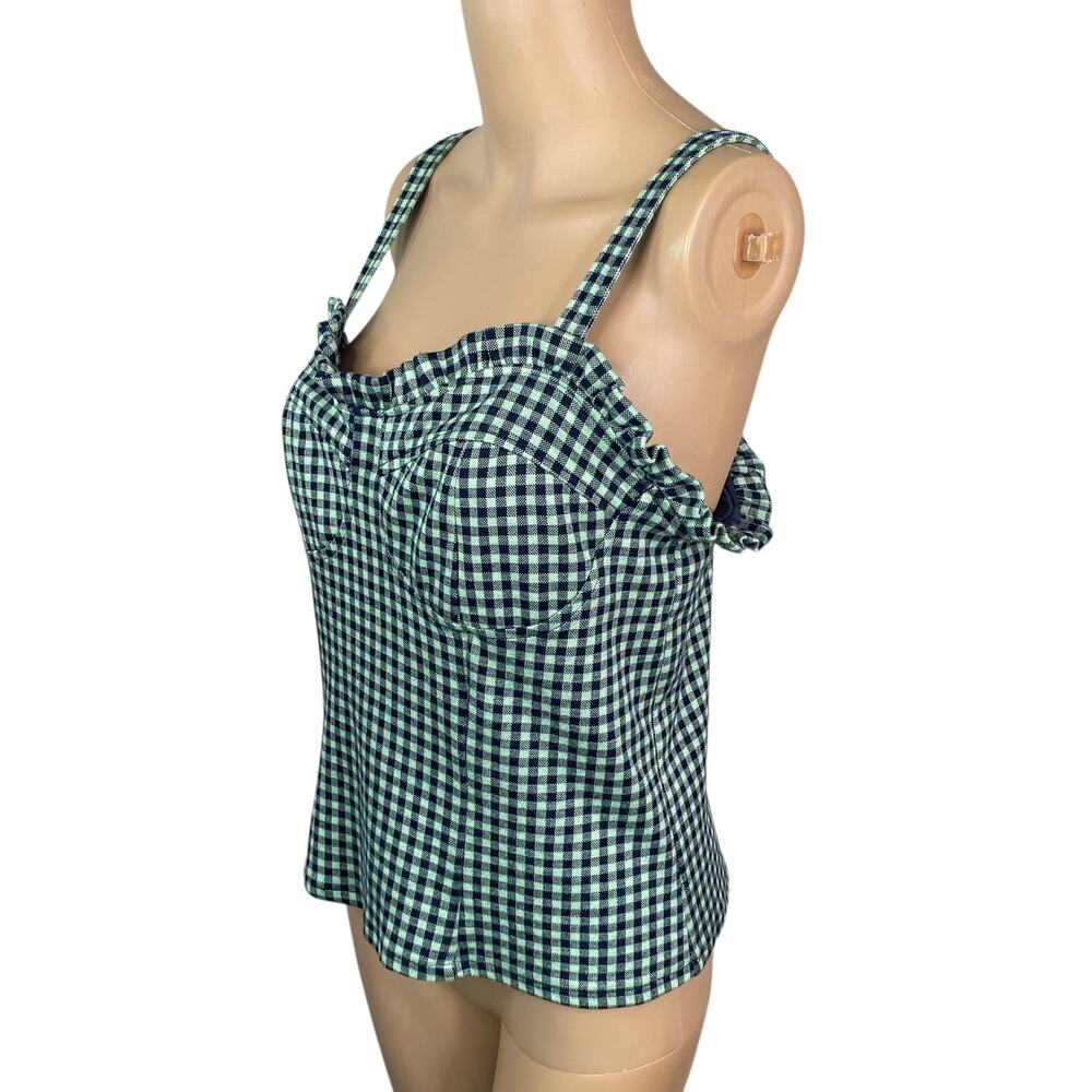 Eva Franco Green and Navy Gingham Tank Top - Picture 7 of 10